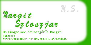 margit szloszjar business card